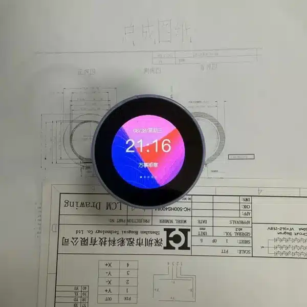 Round LCD Display Graphic Screen 1.28 inch with Capacitive Touchscreen