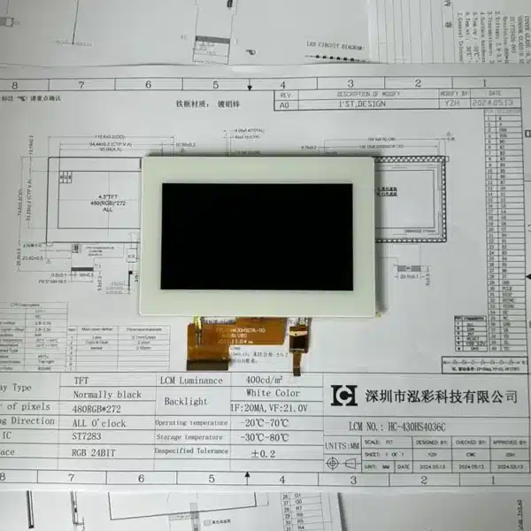 4.3 inch lcd display ips capacitive touch screen