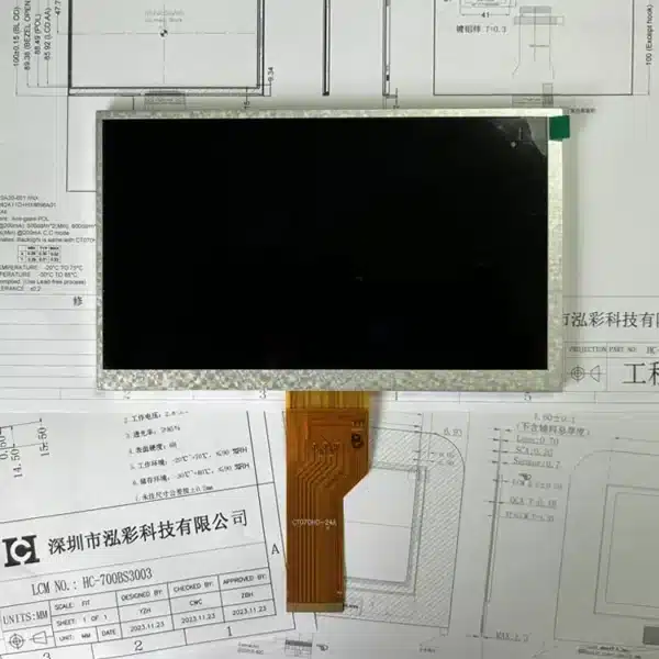 LVDS Display LCD IPS Screen 7 inch Innolux 1024x600